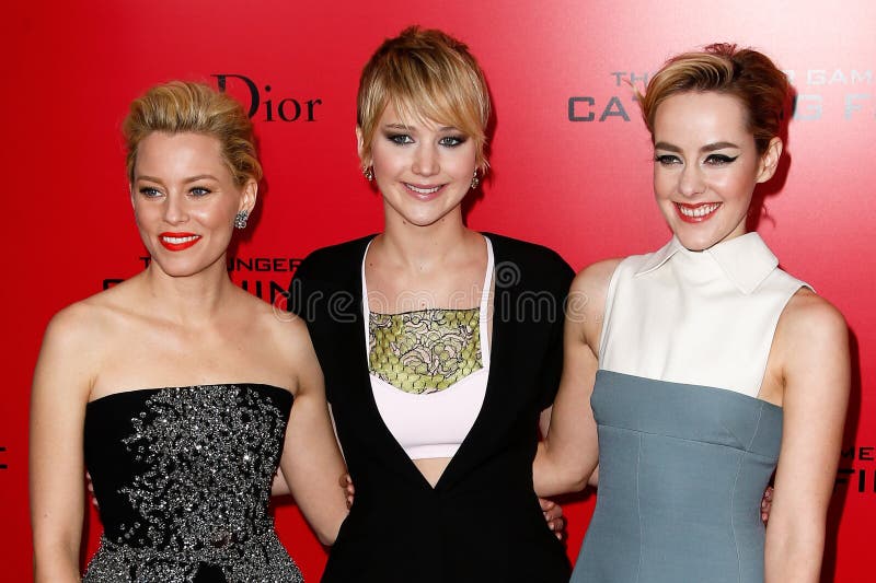 NEW YORK-NOV 20; (L-R) Elizabeth Banks, Jennifer Lawrence and Jena Malone attend The Hunger Games: Catching Fire special screening at AMC Lincoln Square Theater on November 20, 2013 in New York City. NEW YORK-NOV 20; (L-R) Elizabeth Banks, Jennifer Lawrence and Jena Malone attend The Hunger Games: Catching Fire special screening at AMC Lincoln Square Theater on November 20, 2013 in New York City.