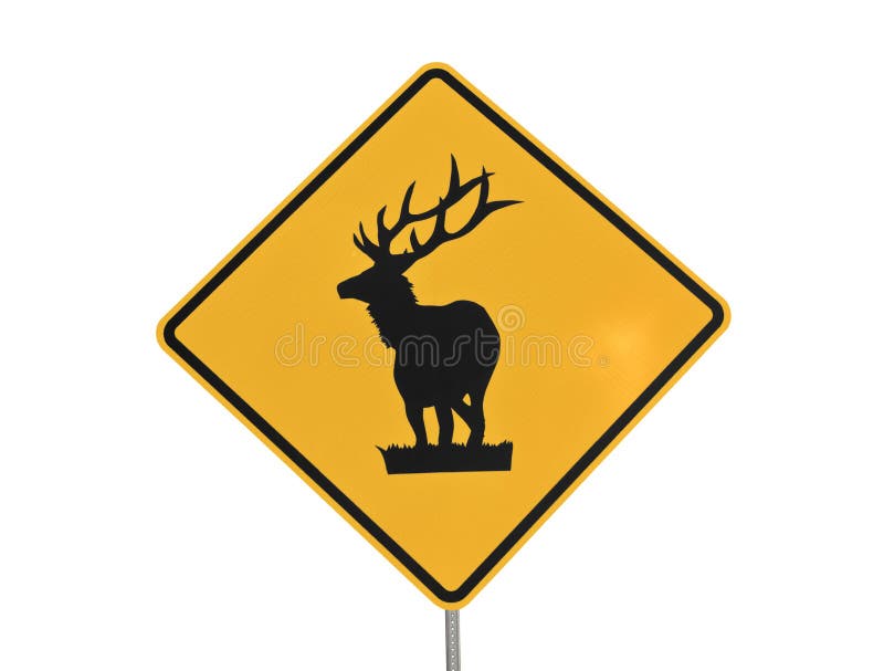 Elk Caution Sign stock photos Elk Caution Sign stock photos