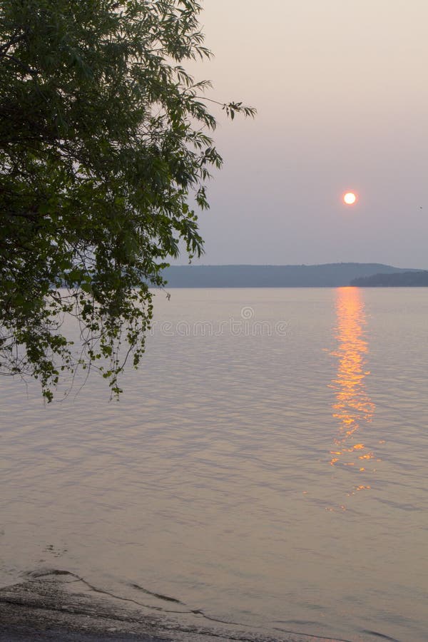Morning at Elk Lake, Michigan Stock Photo Image of lower, view 265378132