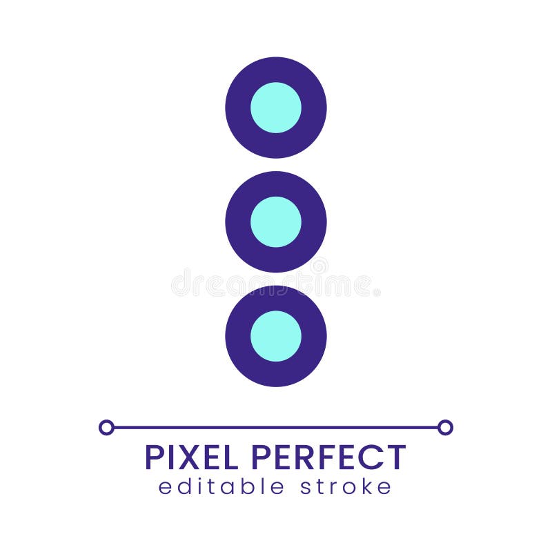 Ellipsis Menu Pixel Perfect RGB Color Ui Icon Stock Vector