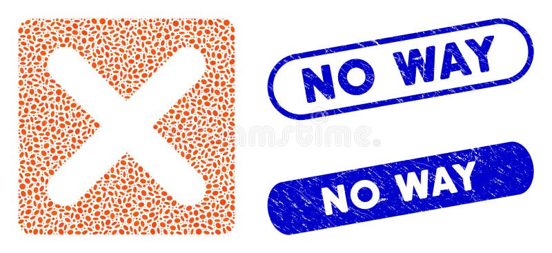Elliptic Mosaic Close with Distress No Way Seals royalty free illustration