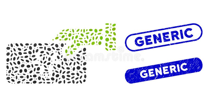 Elliptic Mosaic Cow Payment with Distress Generic Seals vector illustration