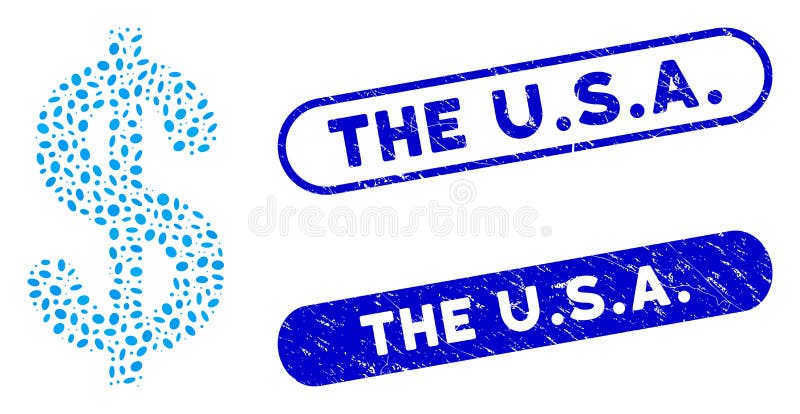 Elliptic Mosaic Dollar with Distress The U. S. A. Stamps royalty free illustration