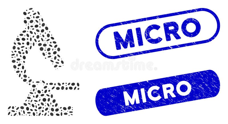 Elliptic Mosaic Microscope with Textured Micro Stamps stock illustration