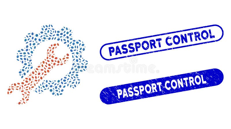 Elliptic Mosaic Options with Distress Passport Control Stamps royalty free illustration