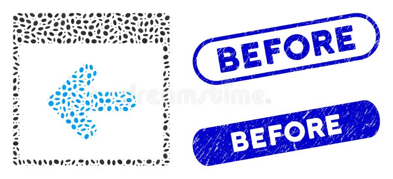 Elliptic Mosaic Previous Calendar Day with Textured Before Seals vector illustration