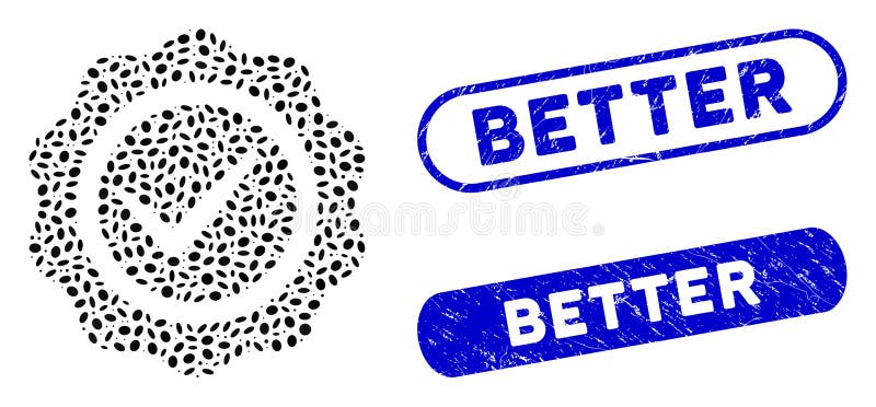 Elliptic Mosaic Quality Seal with Textured Better Stamps royalty free illustration