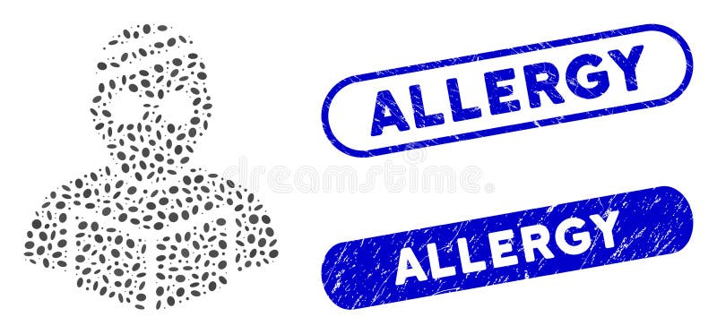 Elliptic Mosaic Sick Student with Grunge Allergy Watermarks stock illustration