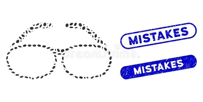 Elliptic Mosaic Spectacles with Scratched Mistakes Stamps royalty free illustration