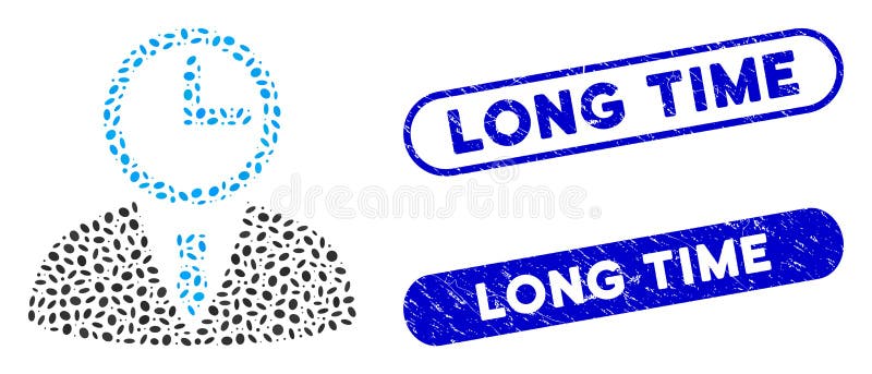 Elliptic Mosaic Time Manager with Scratched Long Time Stamps vector illustration