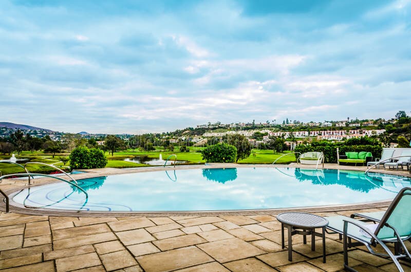 Elliptical Pool Carlsbad, CA Stock Image Image of oval, pool 93896383