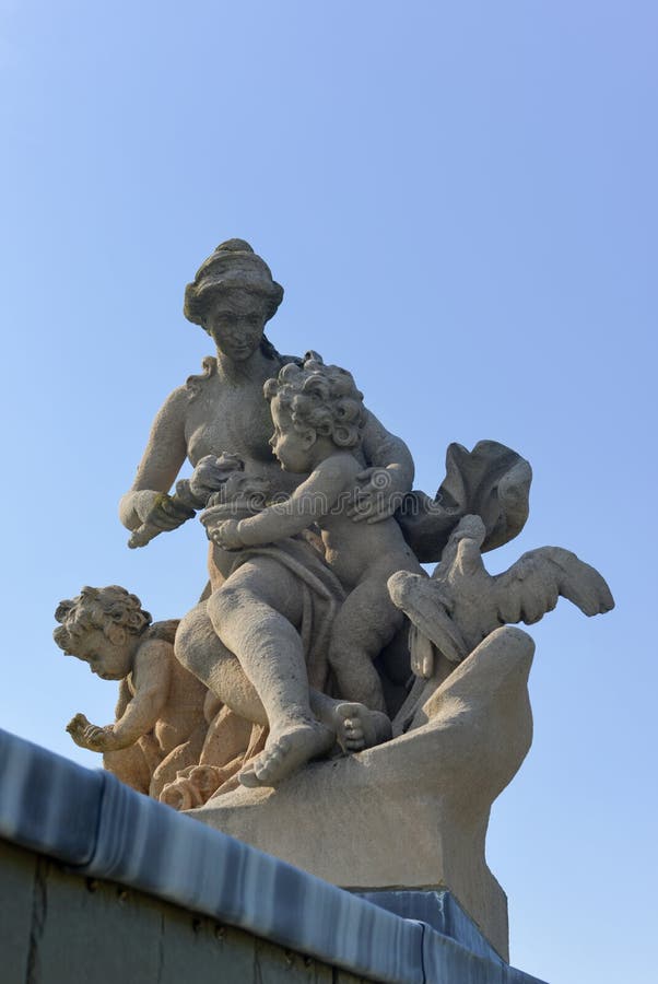 Newport, RI Lion Statue at the Elms Mansion Editorial Photography