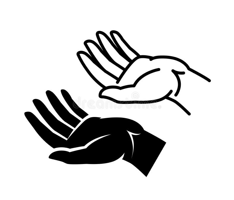 Elongated Opened Empty Hand, Symbol or Icon. Vector Illustration Stock ...