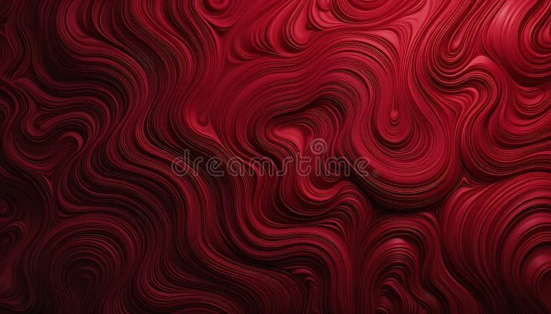 Elégant fond rouge abstrait avec texture fluidisante et tons foncés. Des motifs tourbillonnants complexes créent un arrière-plan abstrait élégant avec un aspect fluidé dans des tons rouges foncés riches Idéal pour des projets de design sophistiqués