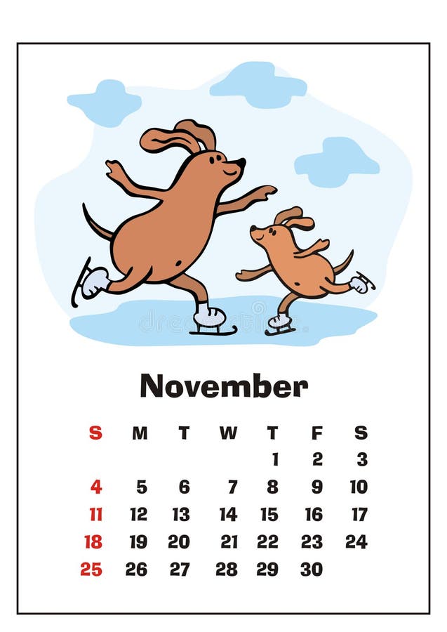 Em novembro de 2018 calendário ilustração do vetor Em novembro de 2018 calendário ilustração do vetor