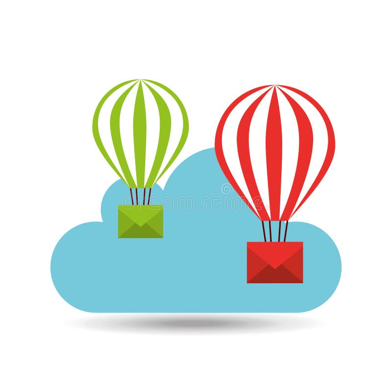 Email balloon cloud mail vector illustration