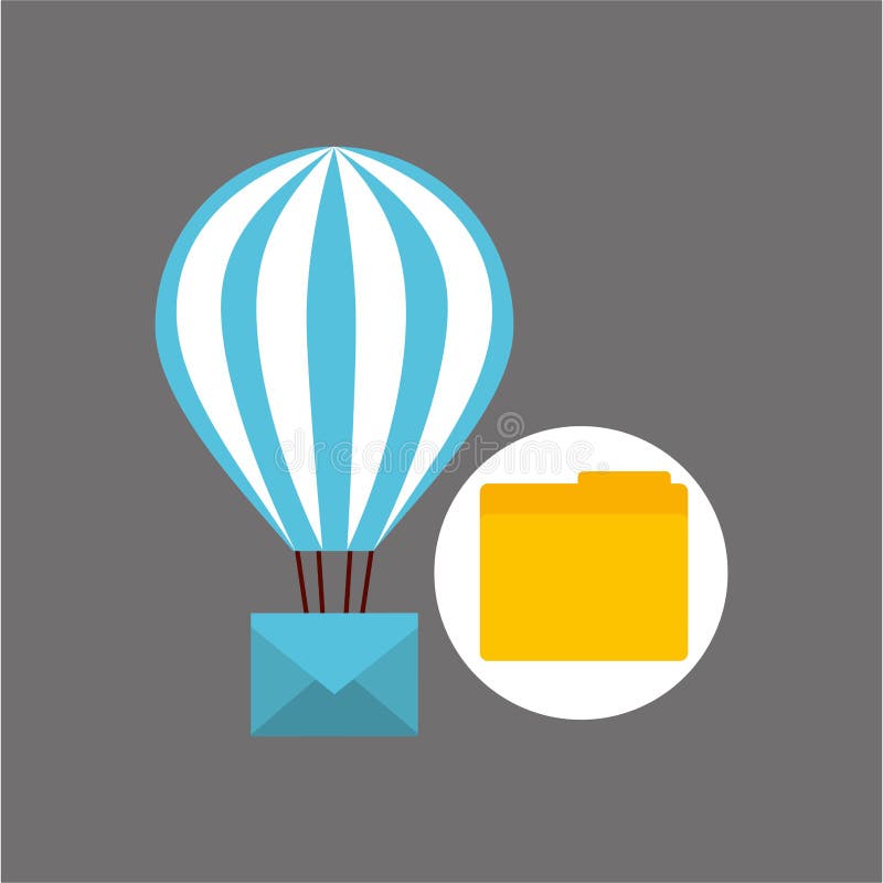 Email balloon folder file design stock illustration