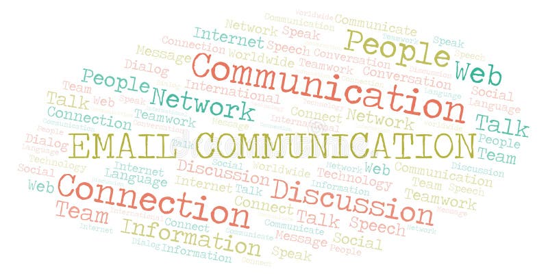 Email Communication word cloud stock illustration