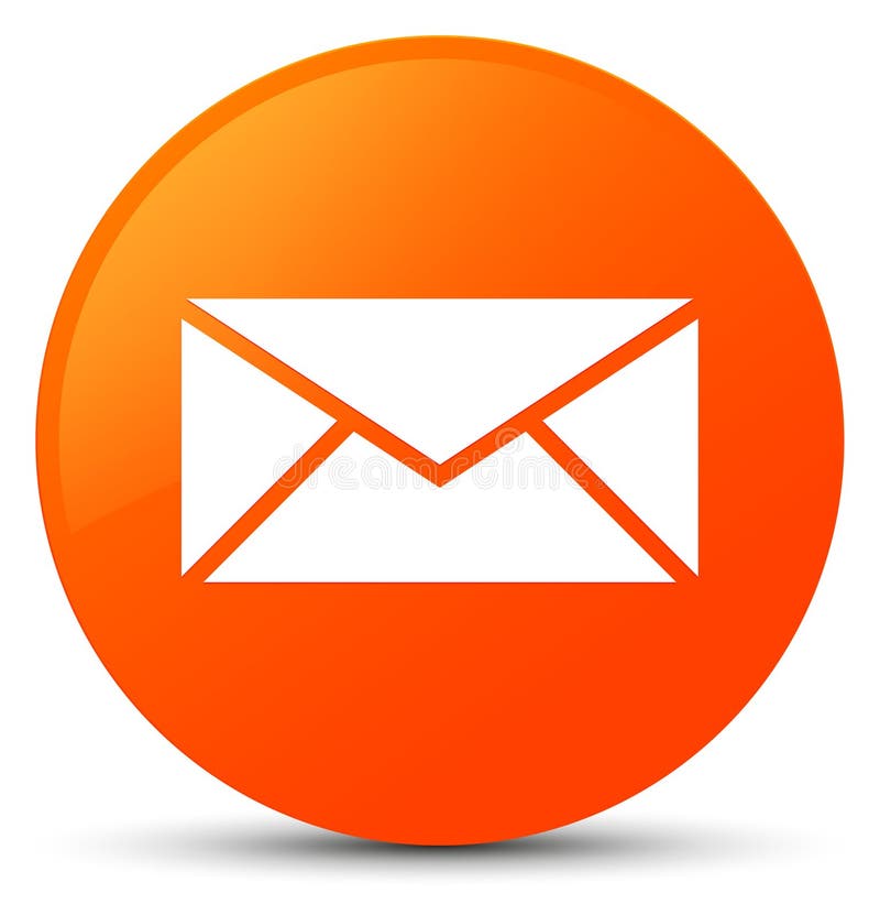 Email ikony pomarańczowy round guzik ilustracja wektor Email ikony pomarańczowy round guzik ilustracja wektor