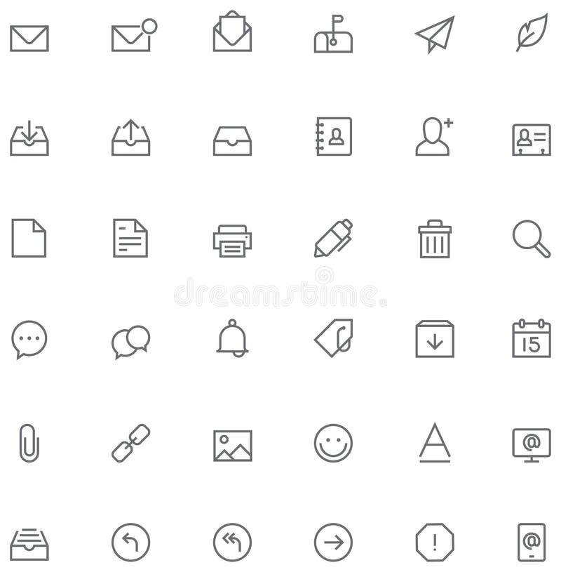 Email ikony set ilustracja wektor