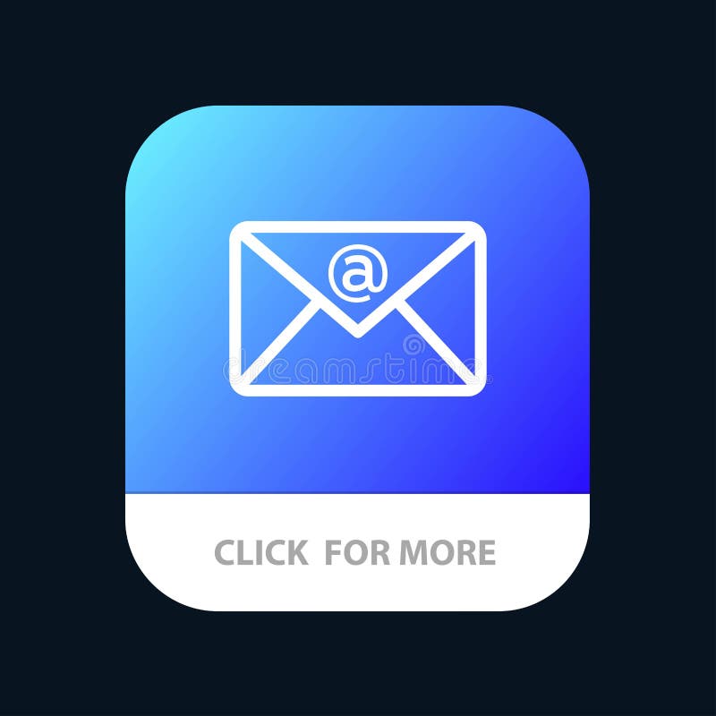 Email, Inbox, Mail Mobile App Button. Android and IOS Line Version royalty free illustration