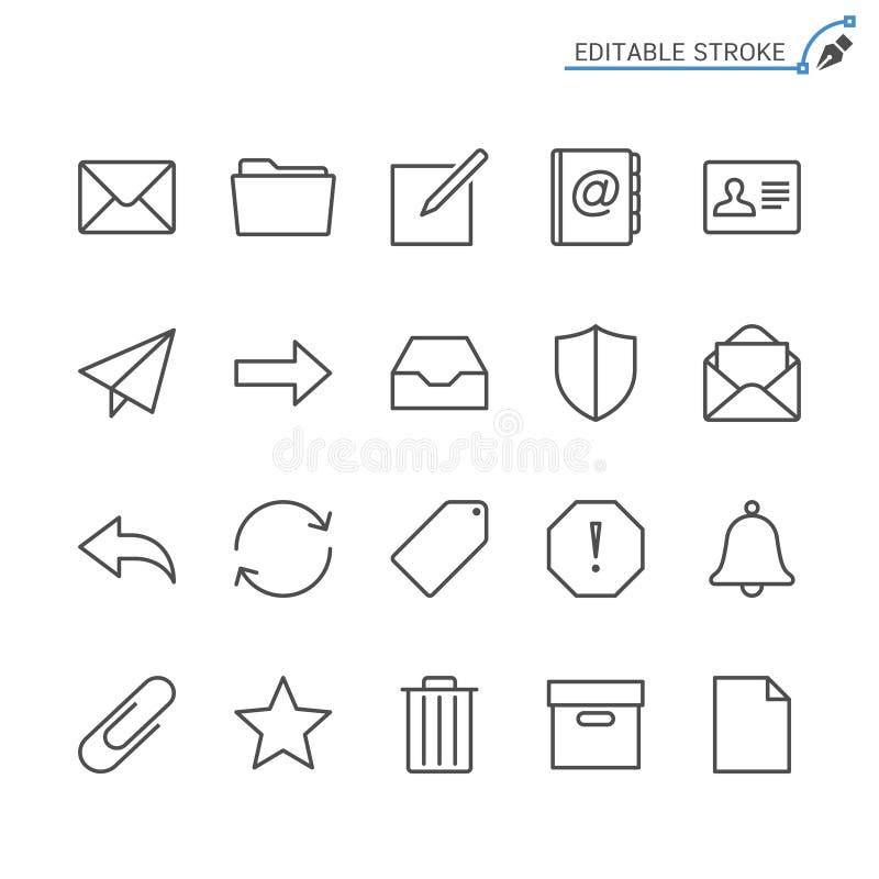 Email outline icon set stock illustration Email outline icon set stock illustration