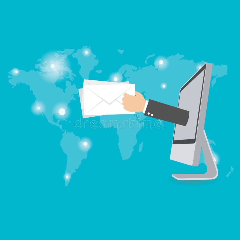 Email marketing flat conceptual illustration. royalty free illustration