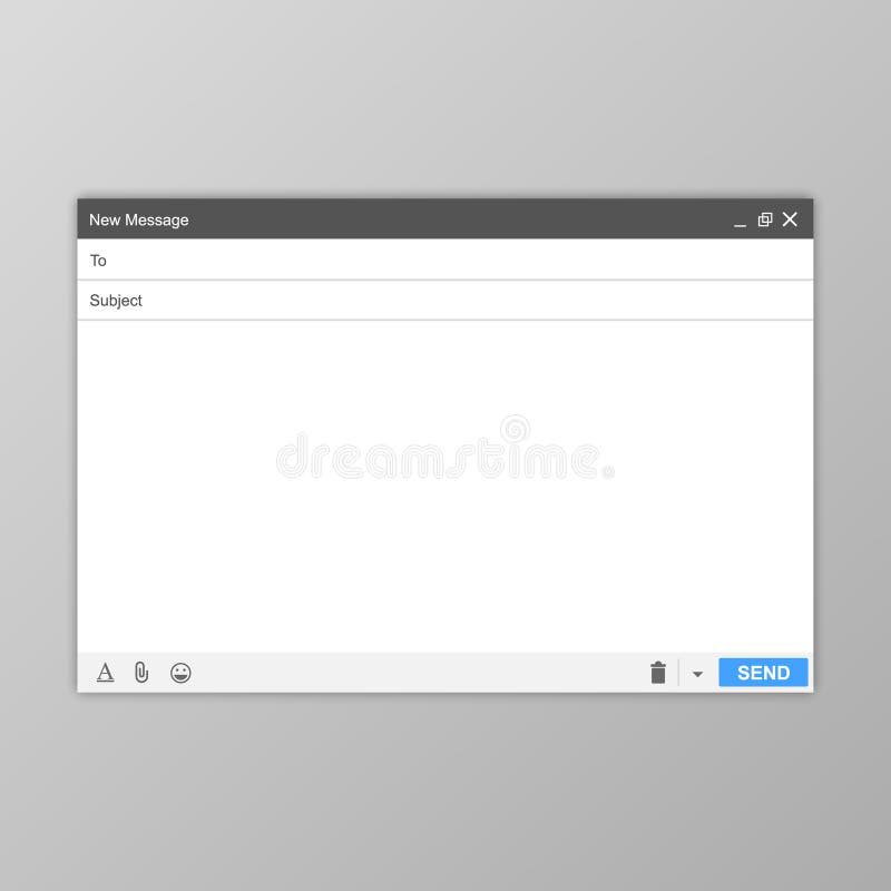 Email Message Blank Window of Email, Template. Email Blank Template
