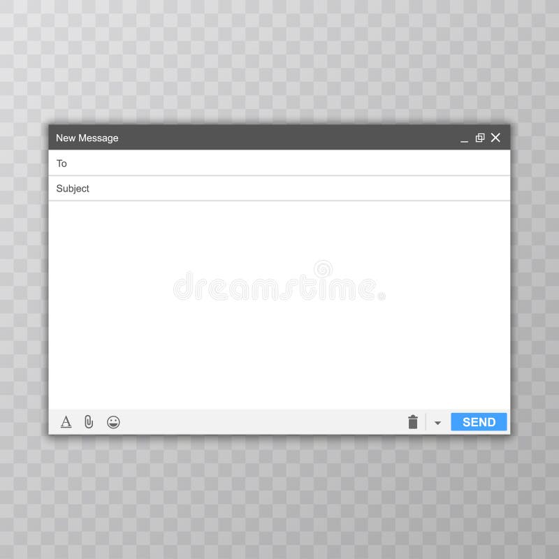Email Message Blank Window of Email, Template. Email Blank Template