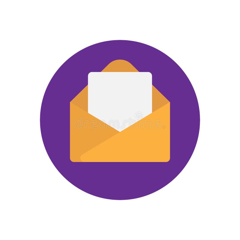 Email Message Flat Icon. Round Colorful Button, Envelope with Letter