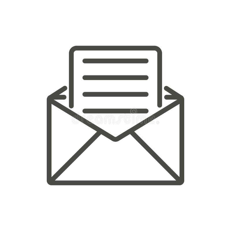 Email message icon vector. Line open mail symbol. royalty free illustration Email message icon vector. Line open mail symbol. royalty free illustration