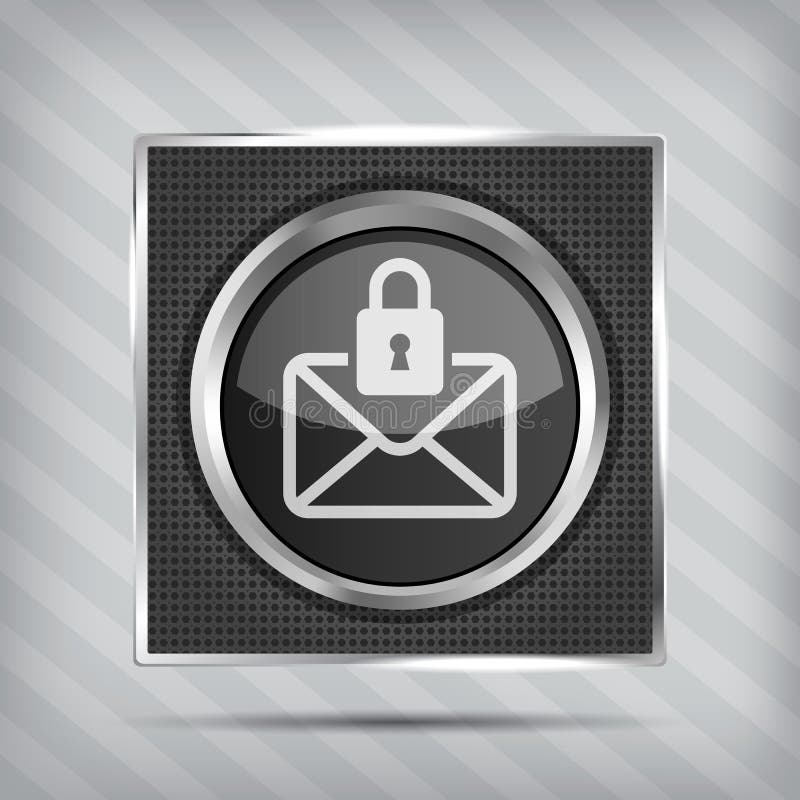 Email with padlock button icon