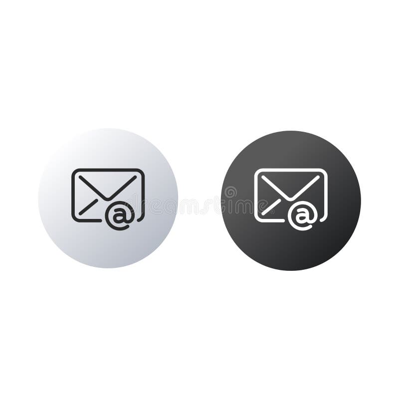Email or postal envelope circle button. Stock Vector illustration isolated on white background vector illustration