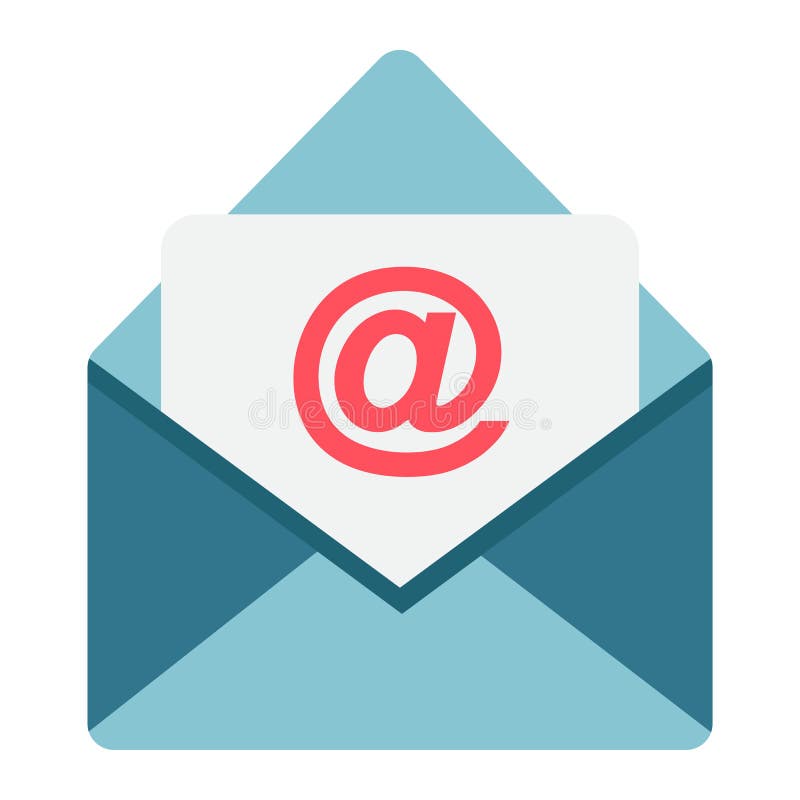 Email płaska ikona, koperta i strona internetowa ilustracja wektor