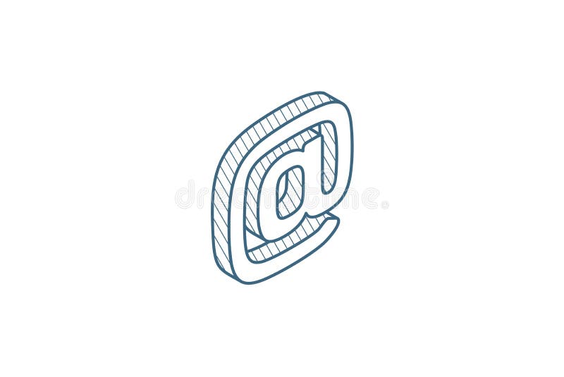 Email symbol isometric icon. 3d line art technical drawing. Editable stroke vector royalty free illustration