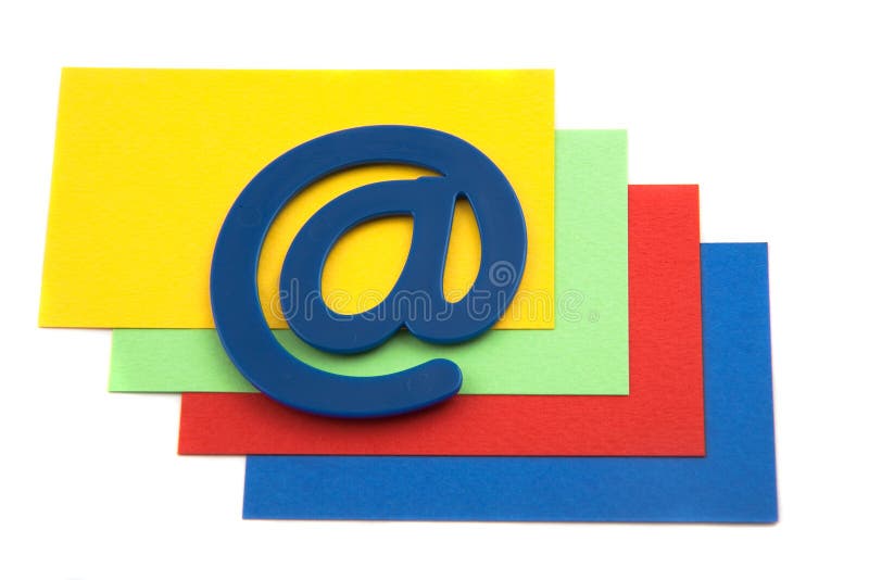 Email symbol on a pile of cards