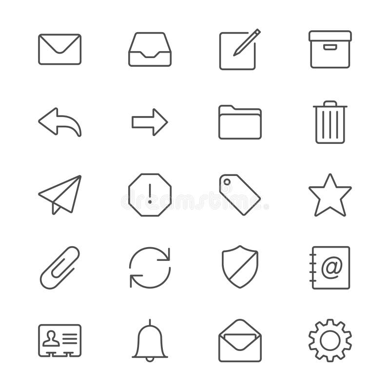 Email thin icons vector illustration