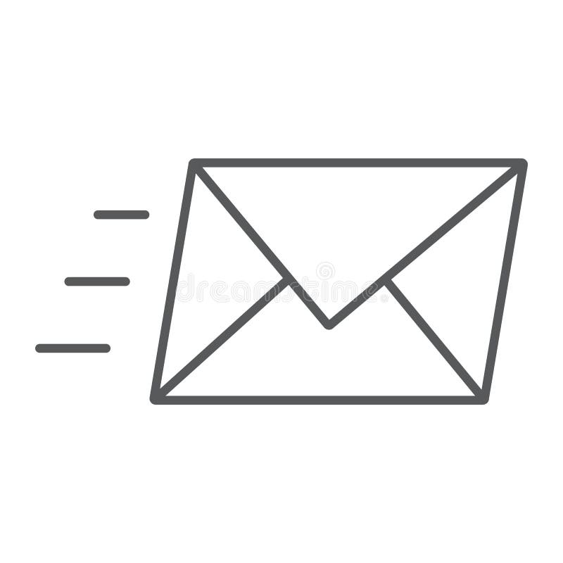 Email thin line icon, business and address, message sign, vector graphics, a linear pattern on a white background, eps 10.
