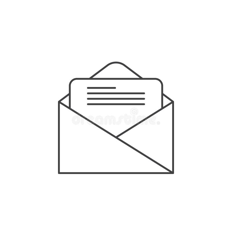 Email thin line icon, letter outline vector logo illustration, o stock illustration