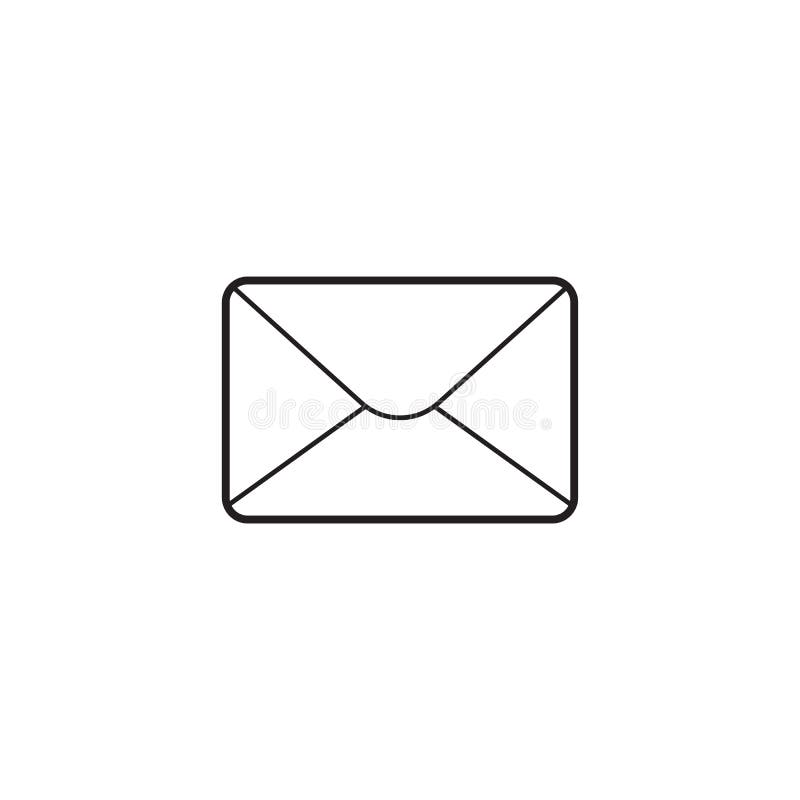 Email thin line icon, letter outline vector logo royalty free illustration