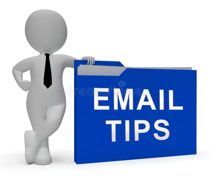 Email Tips Online Postal Solution 2d Illustration Stock Illustration