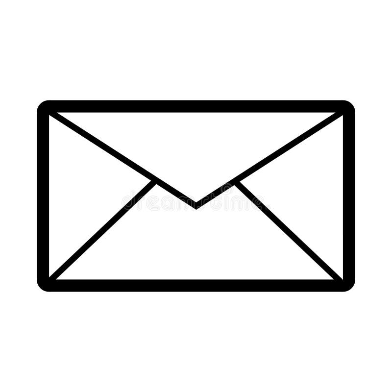 Email Vector Icon. Black and White Mail Illustration. Outline Linear