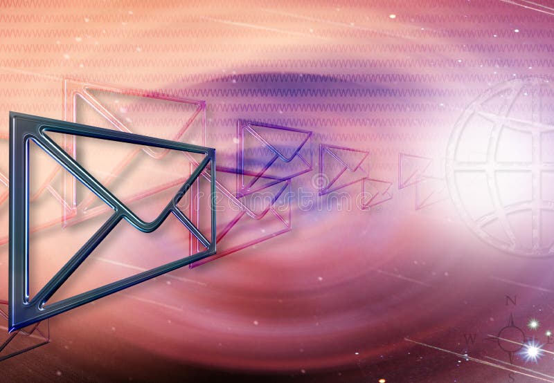 Emails In Cyberspace stock illustration Emails In Cyberspace stock illustration