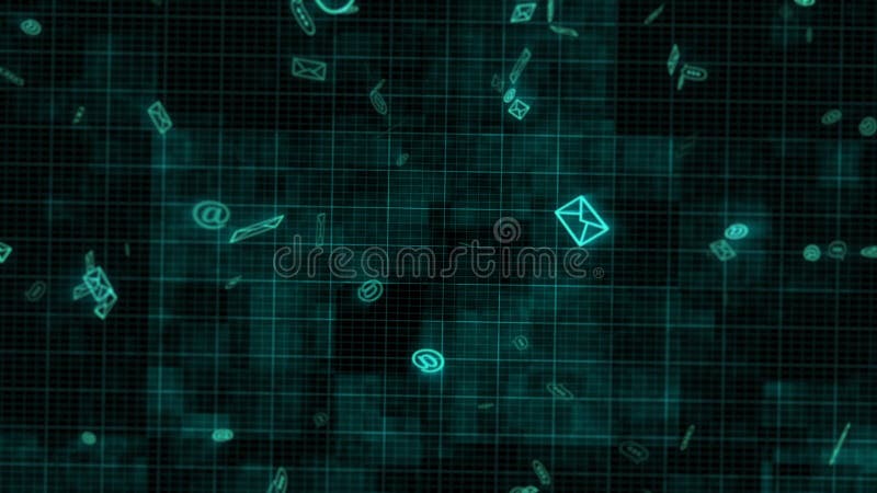 Emails électroniques volants à l'arrière-plan bleu illustration libre de droits Emails électroniques volants à l'arrière-plan bleu illustration libre de droits