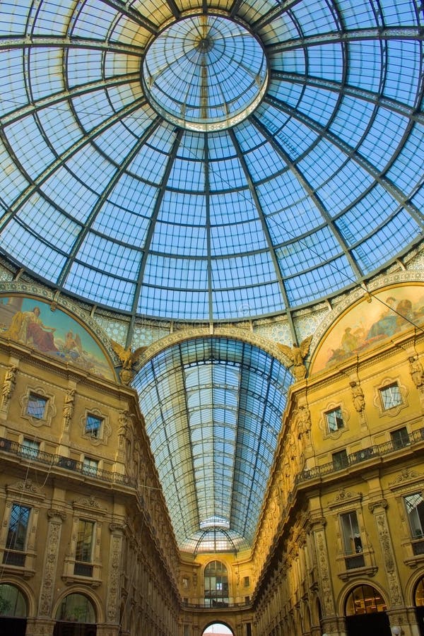 Glass roof of Galleria Vittorio Emanuele, Milan, Italy. Glass roof of Galleria Vittorio Emanuele, Milan, Italy