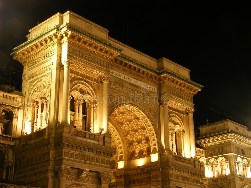 Galleria Vittorio Emanuele in Milan by night. Galleria Vittorio Emanuele in Milan by night