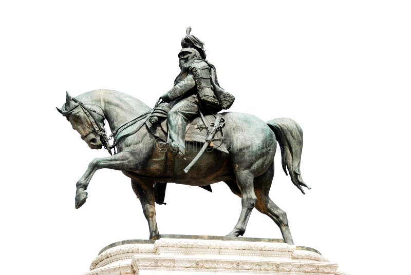 Statue of Vittorio Emanuele II in Rome on white background. Statue of Vittorio Emanuele II in Rome on white background.