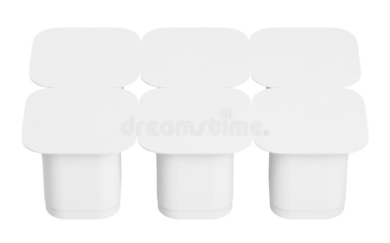 Embalaje blanco de yogur en blanco ilustración del vector