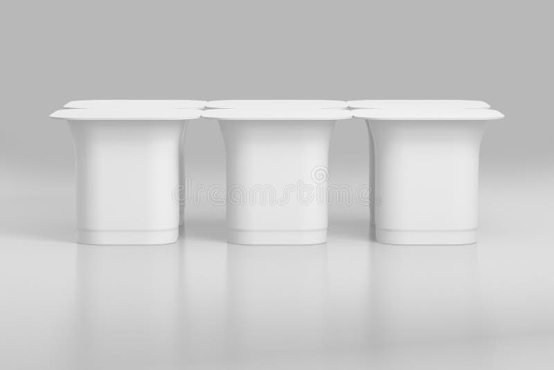 Embalaje blanco de yogur en blanco ilustración del vector