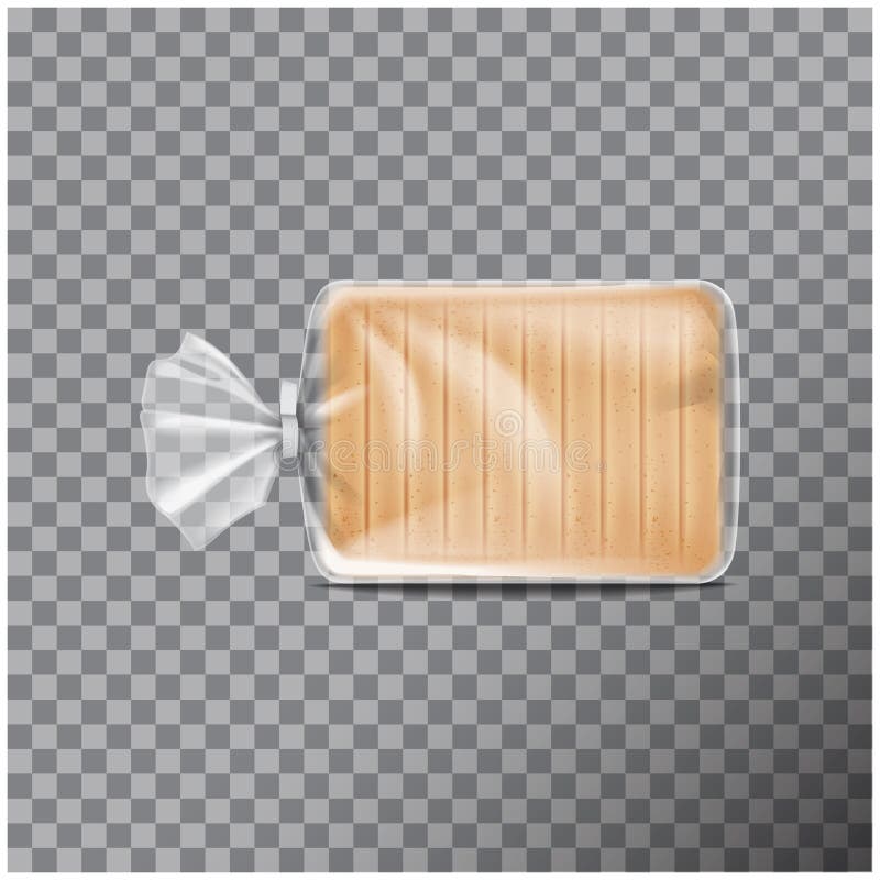 Embalaje plástico transparente para el pan Paquete para dulces, galletas Ilustración de movimiento de vectores